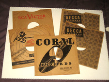 78rpm ORIGINAL COMPANYSLEEVES/LOT OF FIVE/SLEEVES ONLY nice SEE PICS