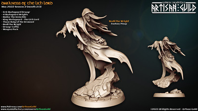 3D Printed Artisan Guild Bodil the Wright Darkness of the Lich Lord 28mm 32mm