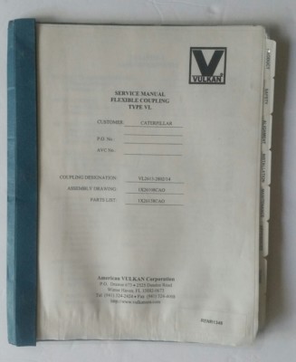 CATERPILLAR VULKAN VL COUPLING SERVICE MANUAL VL2613-2802/14