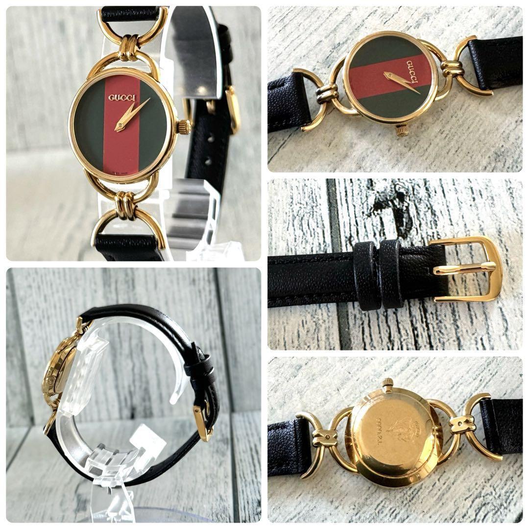 【GUCCI】グッチ　6000.2.L　クォーツ　レディース　腕時計 GUCCI グッチ 6000.2.L ラウンドフェイス 腕時計 GP 革