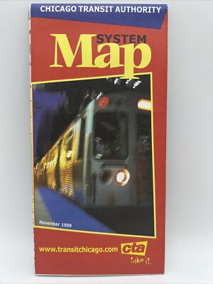 1999 NOV CHICAGO TRANSIT AUTHORITY CTA STRECKENKARTE Zug L U-Bahn Bus 1. Punkt Com