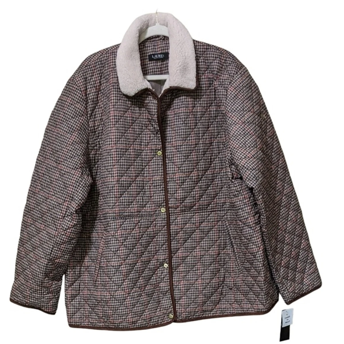 Lauren ralph lauren cheap quilted houndstooth jacket