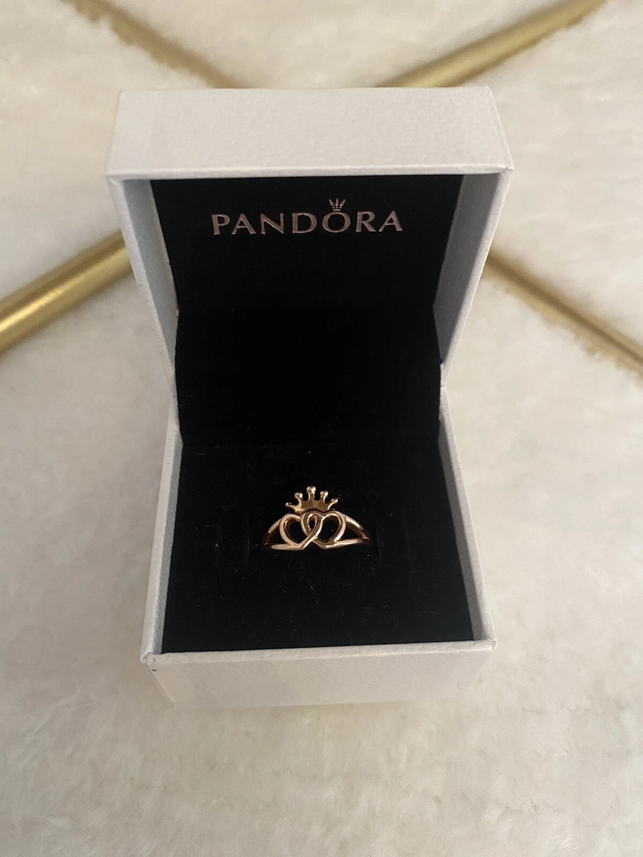 Crown and intertwined hearts cheap ring