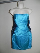 Davids Bridal Dress Size 6 Malibu Blue Strapless F15629 Bridesmaid Prom NWT $149