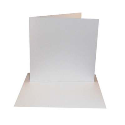 Weiße 6 x 6'' 155 mm quadratische Kartenrohlinge & Umschläge - 300 g/m² Karte, geknickt