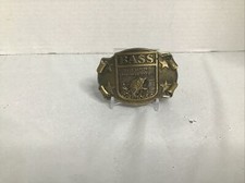 Vintage Bass Anglers Sportsman Society Fish Brass Belt Buckle  MADE IN USA 