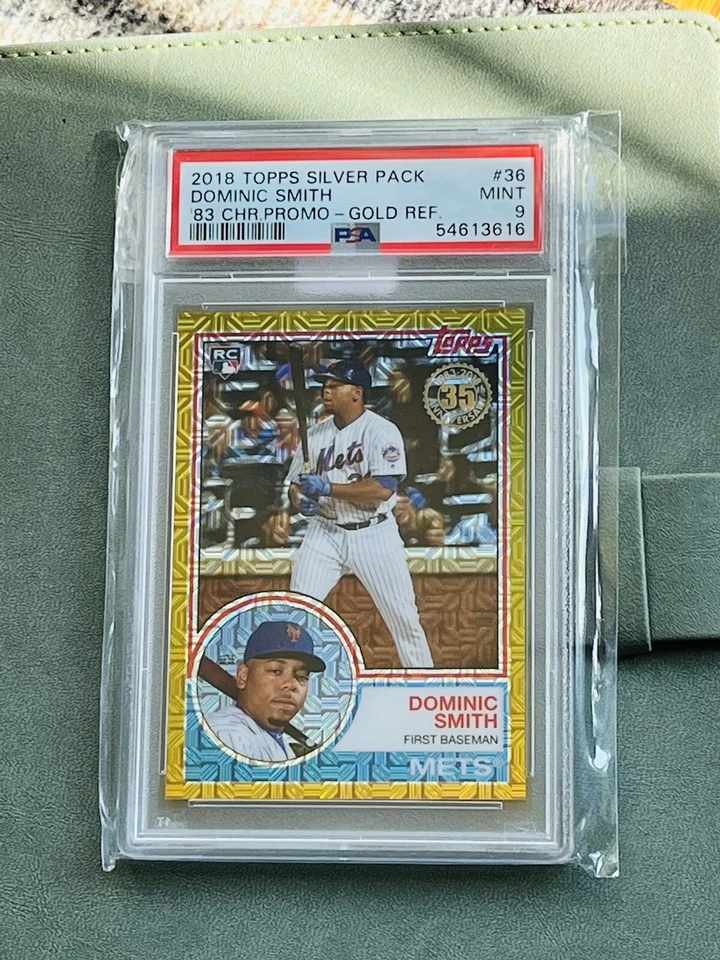Dominic Smith 2018 Topps Chrome Silver Pack 83’ Gold Ref/50 (RC) #36 PSA 9 POP 2 - Image 2 of 4
