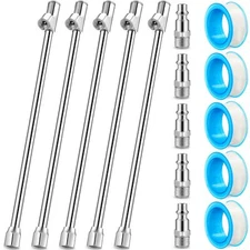 5 Sets Air Chuck Set 2 Way Connection 13.8" Extended Tire Chuck 1/4 in FNPT S...