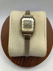 Vintage Timex Q Ladies 19mm Watch Digital Analog Dial Octagon Gold Tone - RUN