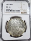 1878-S Morgan Silver Dollar, NGC MS-62