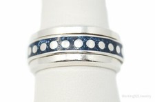 Vintage Mexico Crushed Blue Lapis Lazuli Sterling Silver Spinner Ring - Sz 10.5