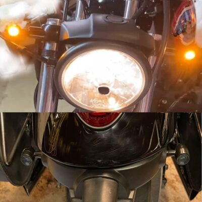 2x Mini Motorcycle LED Turn Signals Light Blinker Indicator For Harley Sportster