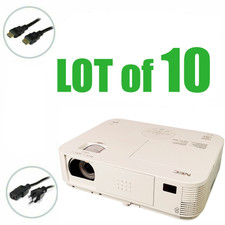 Lot Of 10 - Nec M323x Dlp Projector 3200 Ansi Full Hd W/power Cable &amp; Hdmi Cable