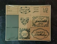 STAMPING set To From Thank you Love Birthday NEW 10 PIECE SET includes INK