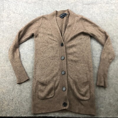 Zara Sweater Womens Medium Brown Button Cardigan Cashmere