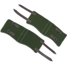 VERDE MILITARE TELA & in pelle marrone Ghette - RIPRODUZIONE WW2 Tedesca