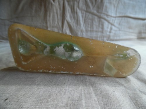 Antique Painted Glass Flapper Girl Bathing Beauty - Picture 10 of 11