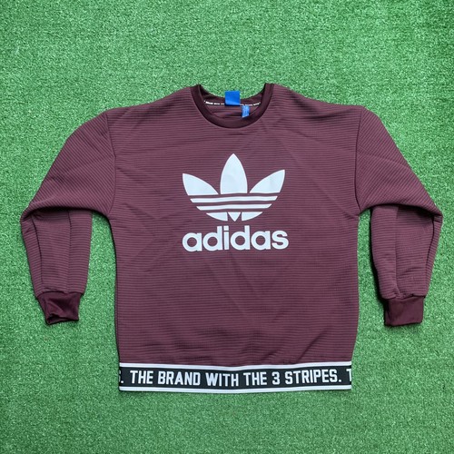 Mujeres Adidas La Marca con las 3 Rayas Cuello Redondo Sudadera XS borgoña  Acanalado | eBay