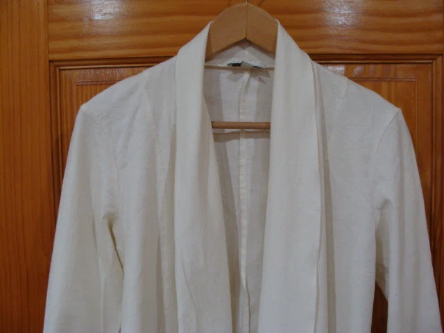 H by Halston Women's Open Front Shawl White Long Sleeve Cardigan Size XS - Image 3 of 4