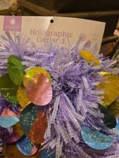 Seasons 9ft Holographic Garland Easter Themed Eggs Decorations