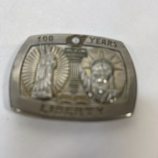 Sterling Treasury 100 Years Liberty 1886-1986 Statue Of Liberty Buckle 005141