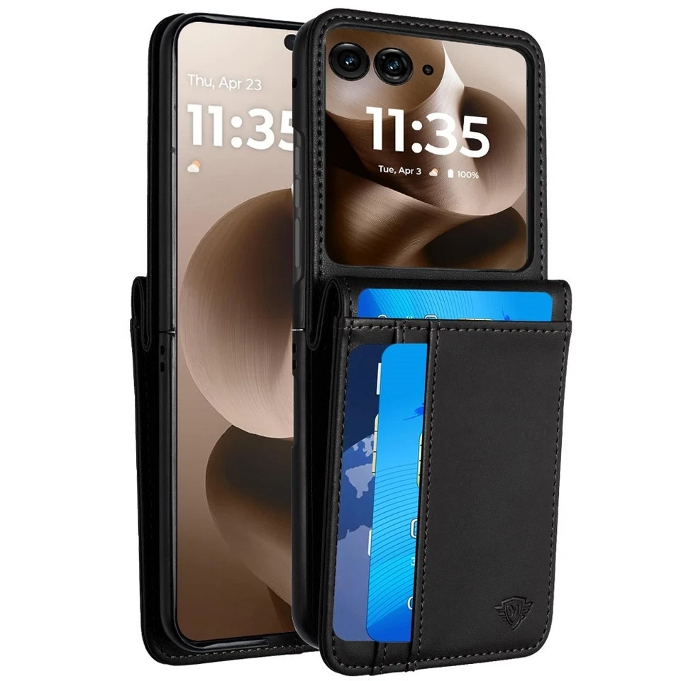 Funda para Motorola Razr 2024/+ Ultra 2025 Cuero Vegano Ranura para Tarjeta Billetera Soporte Foto 2 de 3