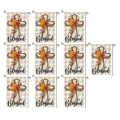 Celebratory Crosses Maple Leaf 12x18 Inch Garden Flag Ornament for Thanksgiving