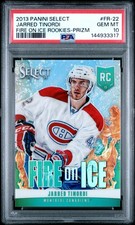 Jarred Tinordi PSA 10 2013 Panini Select Fire On Ice Prizm RC /25 POP 1 Habs