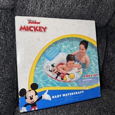 Mickey Mouse Disney Jr Baby/Toddler Pool Float Watercraft Inflatable 6-18M NIB