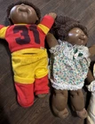 Cabbage Patch Kids Lot of 4 Soft Cloth Baby Dolls w/ Outfits, Dark Brown Eyes