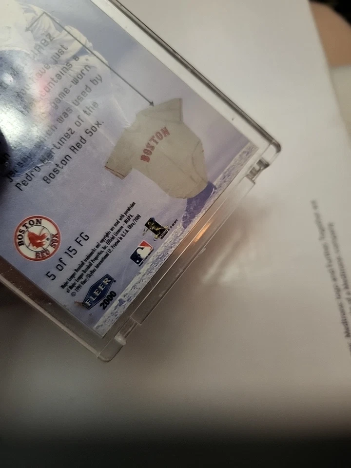 2000 Fleer Ultra Feel The Game #5 Of 15 FG PEDRO MARTINEZ Game Used Jersey !! - Image 4 of 4