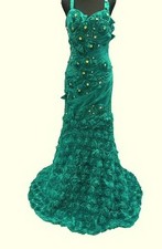 Putros Couture MNM Couture Teal Floral Appliqué Embellished Gown Size 8 $898