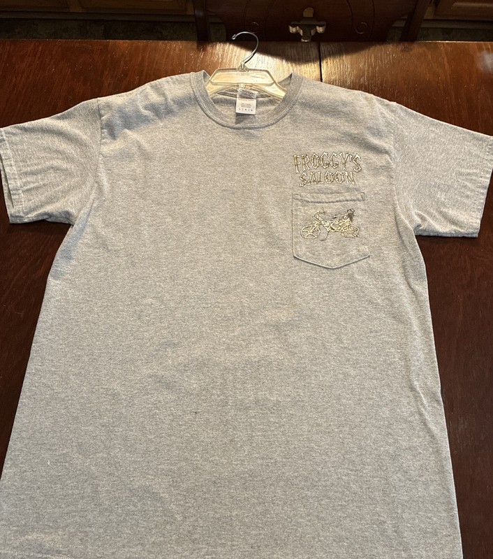 Men’s Grey Froggy’s Saloon Tee Shirt - Daytona Beach, Florida Size Large