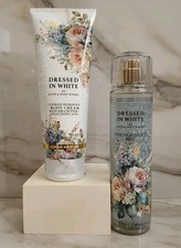 2 Pcs Set Bath  Body Works Dressed In White Fine Fragrance Mist  Body Cream