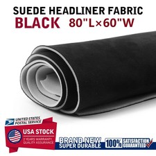 Black Suede Headliner wrap Interior Material for Car/Truck Roof Replace 80" 60"