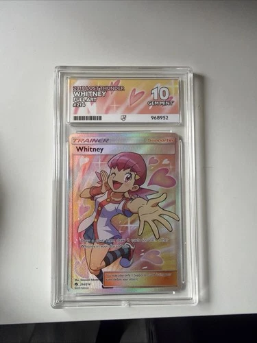 WHITNEY TRAINER 2018 Pokemon #214/214 Ace 10 GEM-MINT Lost Thunder FULL ART!