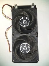 SFF CPU liquid cooling radiator 80mm x 200mm with 2 x artic temp 80mm fans