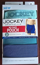 Jockey Mens Boxer Briefs 3 pack NO CHAFE POUCH Sz Medium 32-34 Ultrasoft Stretch