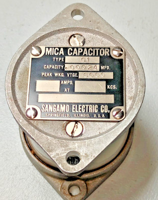 Sangamo Electric Co. Mica Capacitor Type G1 6000V Capacity .00024 MFD