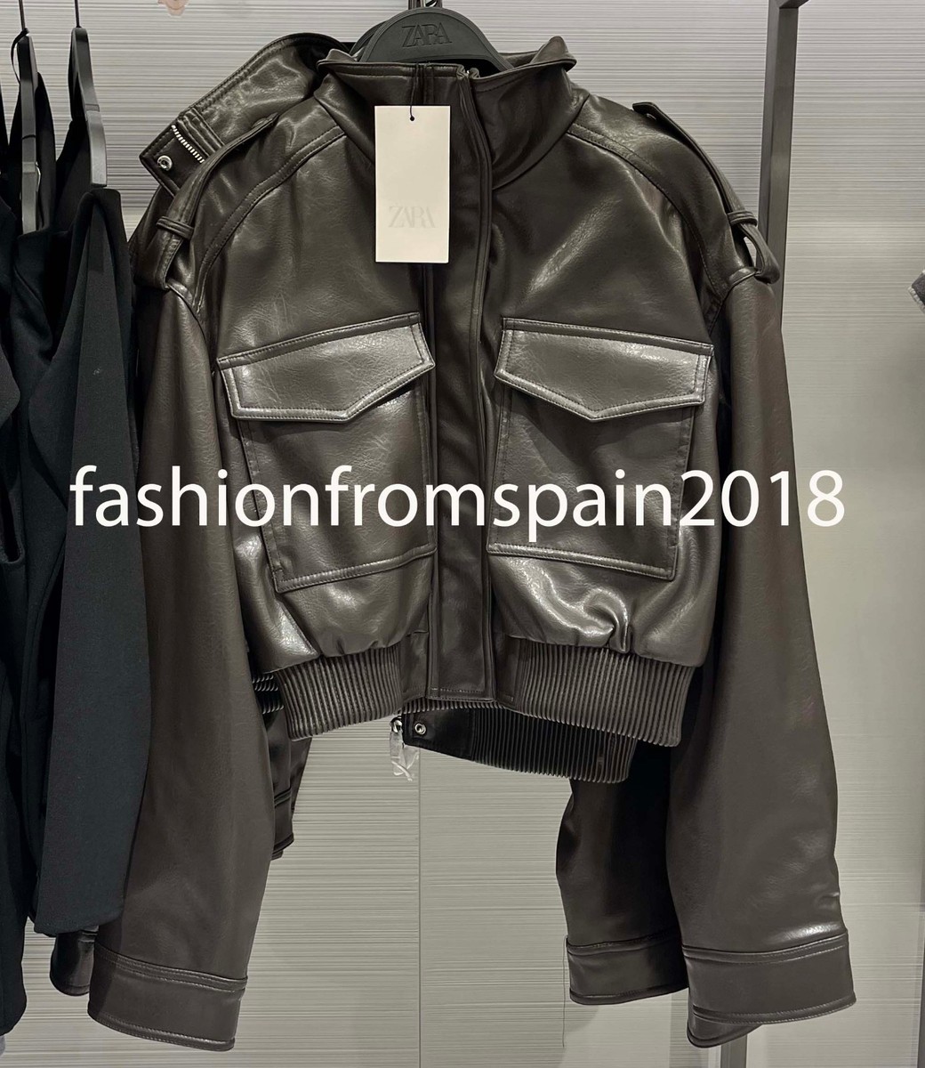 ジャケット・アウター Yoused x Taup Barbson Leather Jacket ZARA NEW WOMAN FAUX LEATHER CROP JACKET TAUPE GREY XS-XXL 4749/701