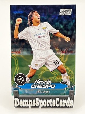 2023 Topps Stadium Club Chrome UEFA #94 Hernan Crespo Aqua Green /199 SS Lazio