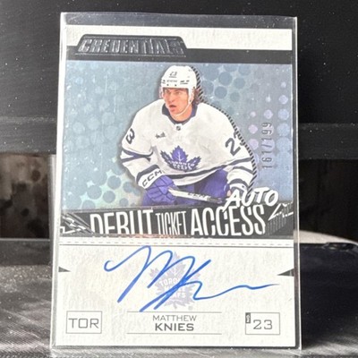 Upper Deck Credentials Debut Ticket Access Auto /199 Knies Maple Leafs