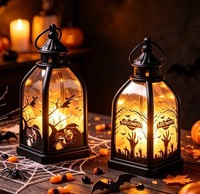 Halloween Deko Laterne 2 StüCk KüRbis Mit LED Kerze FüR InnenräUme