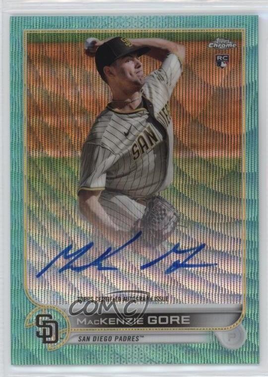 2022 Topps Chrome Rookie Aqua Wave Refractor 113/199 Mackenzie Gore Auto RC 0re8