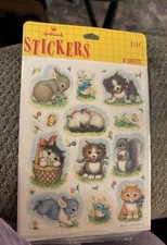 NEW Vintage 80  s Hallmark Cute BABY ANIMALS Sticker Sheets