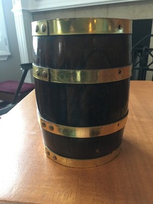 6'' Tall Bank in Shape of Barrel with Plug in Bottom
