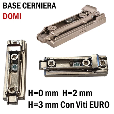 BASE PER CERNIERA CUCINA SALICE LINEARE INNESTO RAPIDO REGOLABILE H=0-2-3mm DOMI