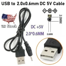 Newly USB A Male to 2.0*0.6mm Connector DC Charger Power Cable Adapter Cord (160