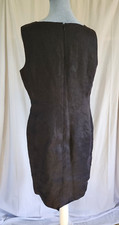 Talbots Petites size 14 Irish linen black fully lined shift dress back zip