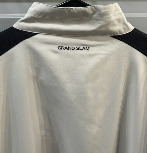 Grand Slam Pullover 1/4 Zip Windbreaker Jacket Mens Size XLarge Khaki/Black - Picture 4 of 7